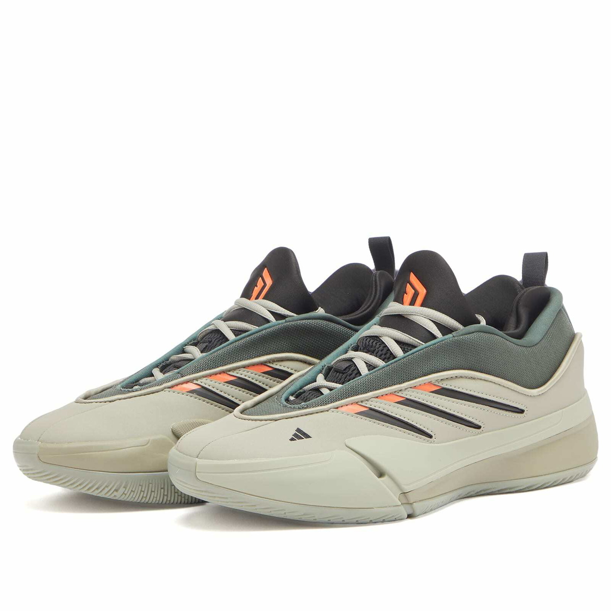 Adidas Men's Dame 9 Sneaker in Silver Pebble/Ivy/Orange adidas