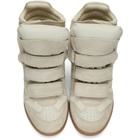Isabel Marant Ecru Suede Beckett Wedge Sneakers