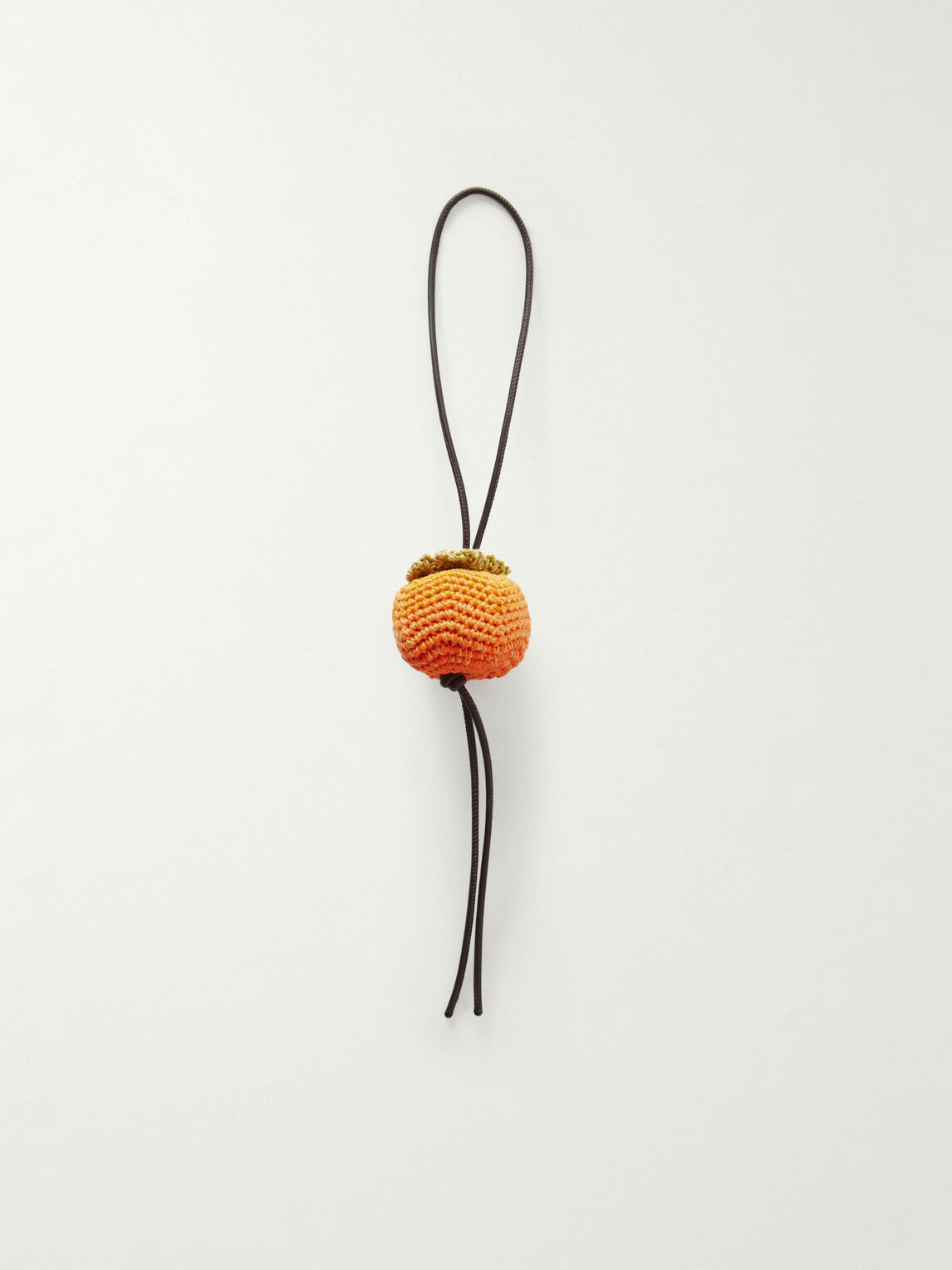 JW Anderson - Persimmon Crocheted Cotton and Leather Bag Charm JW