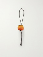JW Anderson - Persimmon Crocheted Cotton and Leather Bag Charm