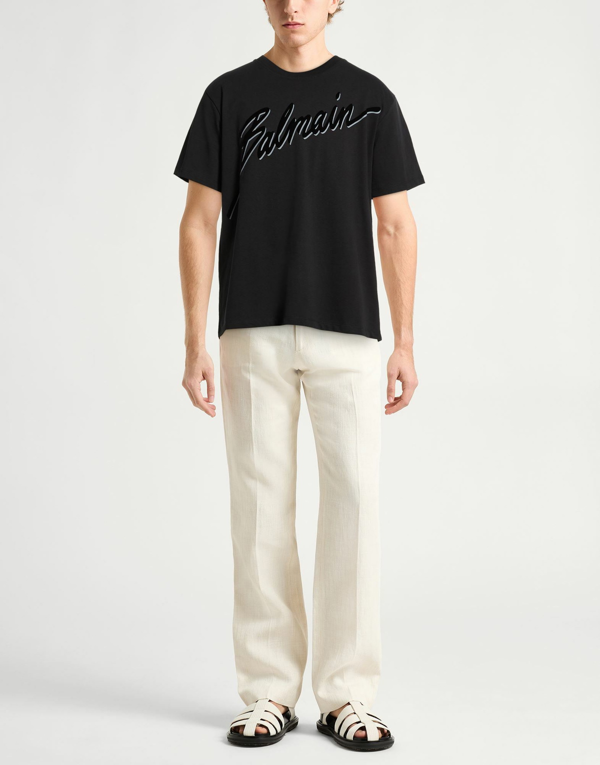 Balmain Mens T-shirt Charcoal