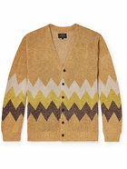 Beams Plus - Jacquard-Knit Linen and Cotton-Blend Cardigan - Brown