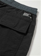 Neighborhood - Straight-Leg Logo-Embroidered Taffeta Drawstring Shorts - Black