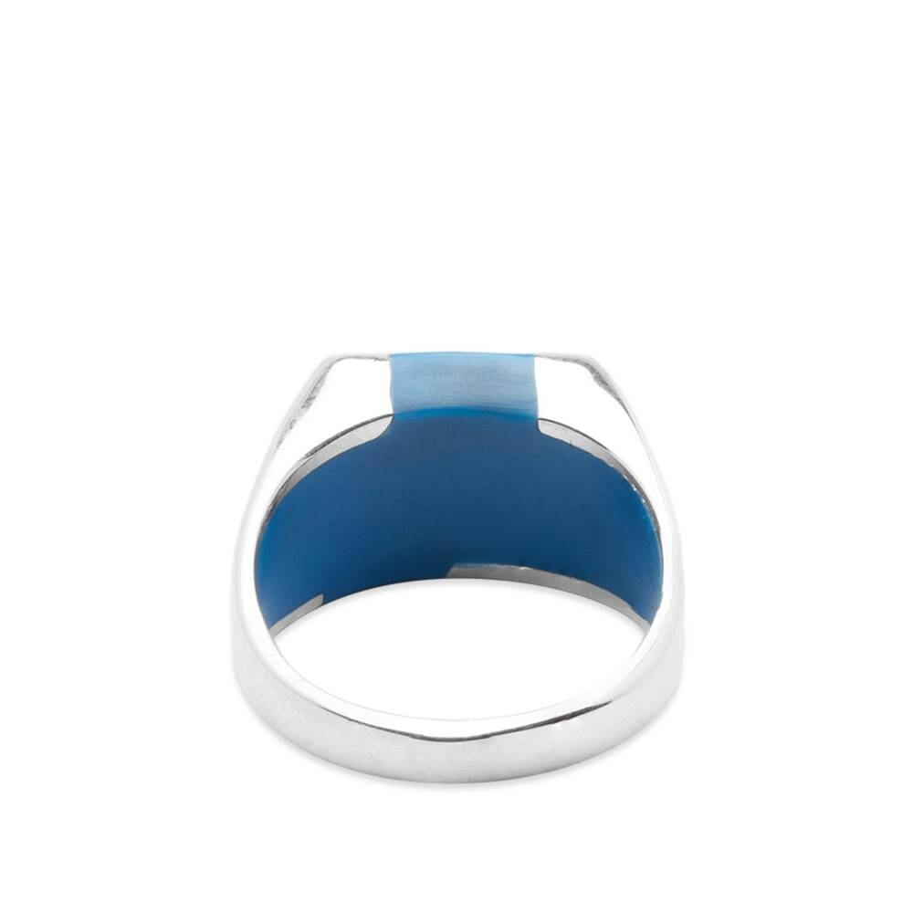 Ellie Mercer Men's Three Piece Resin Ring in Silver/Blue