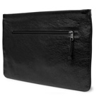 Balenciaga - Explorer Creased-Leather Pouch - Men - Black