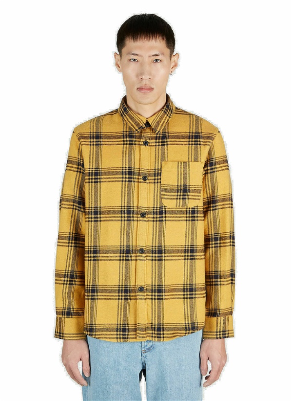 Photo: A.P.C. - Trek Checked Flannel Shirt in Yellow