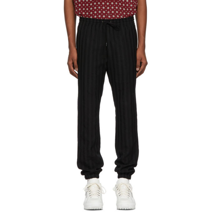 Photo: Saint Laurent Black Striped Wool Trousers