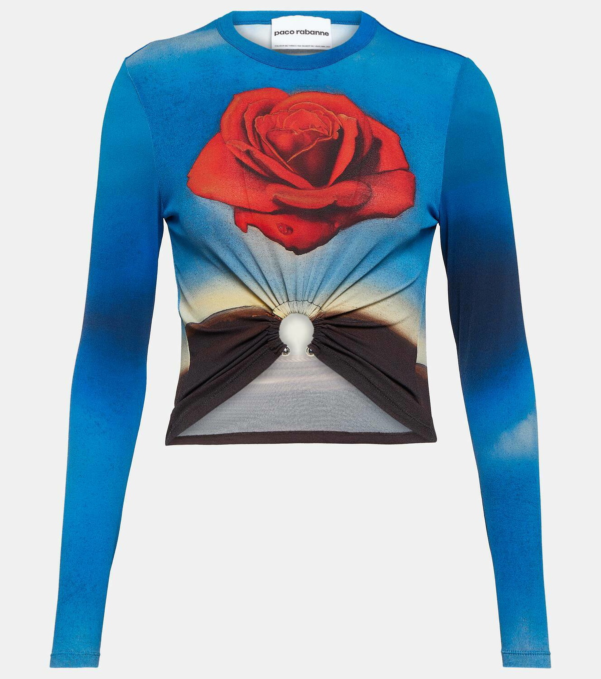 Rabanne Printed jersey top Paco Rabanne