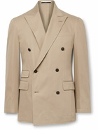 Dunhill - Cavendish Double-Breasted Cotton and Cashmere-Blend Twill Suit Jacket - Neutrals