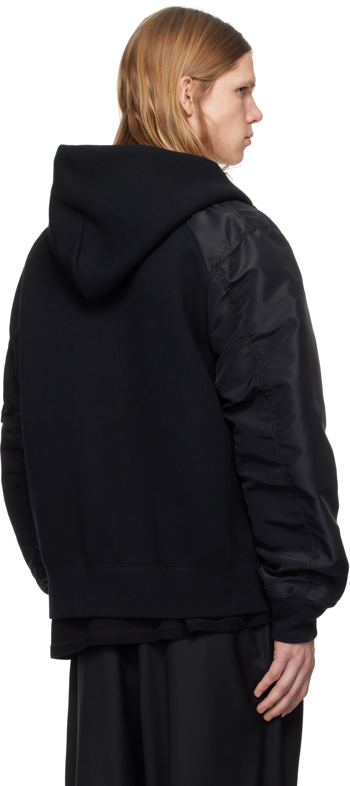 sacai Black Sponge Sweat Hoodie Sacai