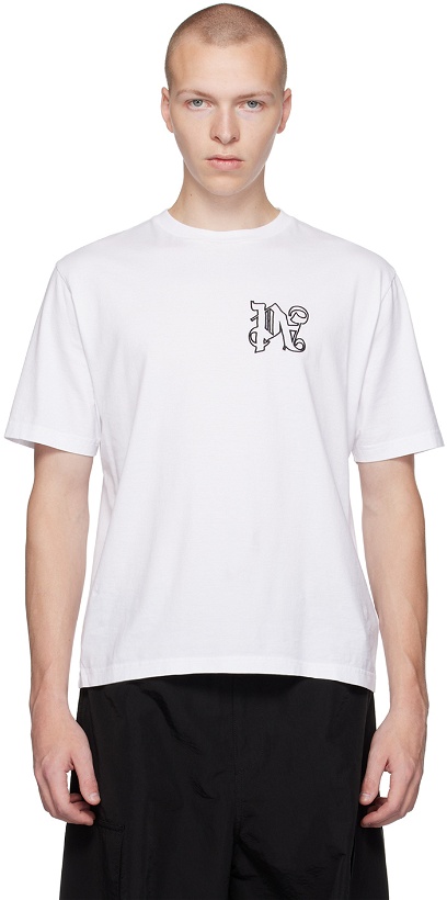 Photo: Palm Angels White Monogram T-Shirt
