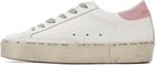 Golden Goose White & Pink Hi Star Sneakers