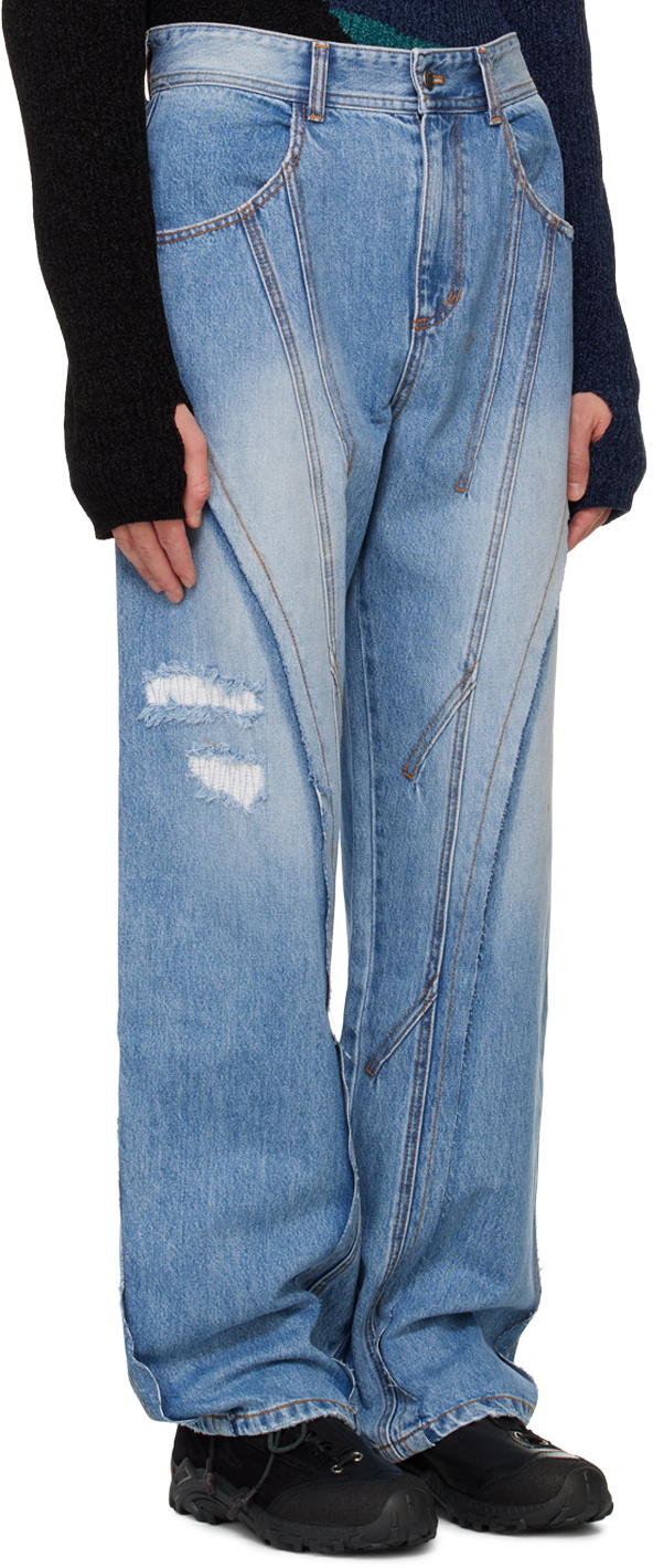 Andersson Bell Blue Panel Carpenter Wide-Leg Jeans
