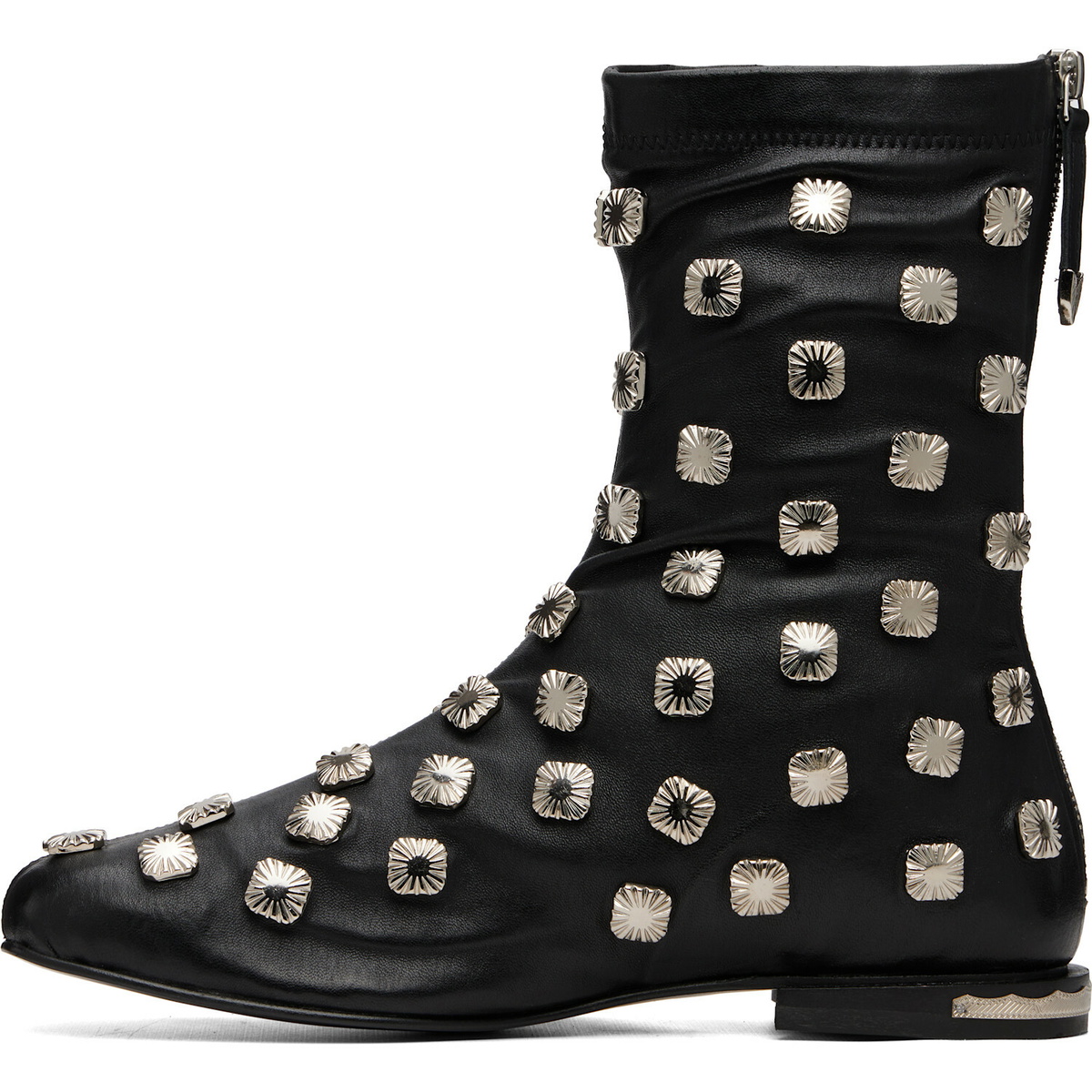 Toga Virilis Black Stretch Leather Chelsea Boots