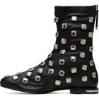 Toga Virilis Black Stretch Leather Chelsea Boots