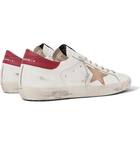 Golden Goose - Superstar Distressed Leather and Suede Sneakers - White