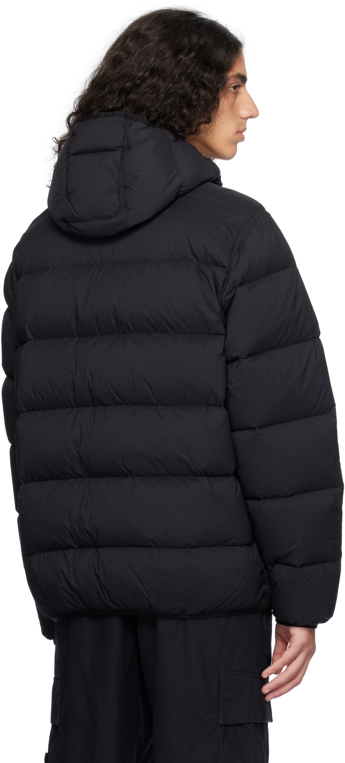ジャケット・アウター STONE  SEAMLESS TUNNEL NYLON DOWN Stone Island Black Seamless Tunnel Nylon Down Jacket Stone Island