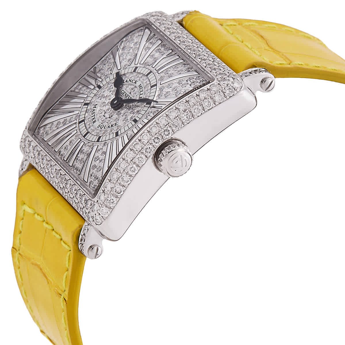 Franck Muller Master Square Relief Quartz Diamond Watch 6002 L QZ R D CD OG
