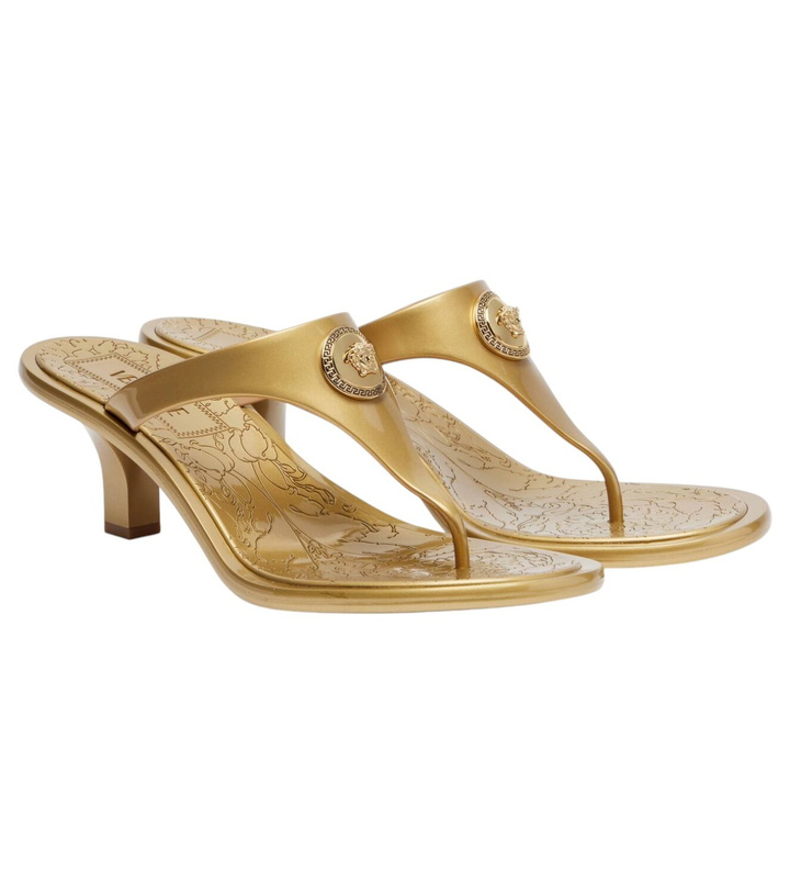 Photo: Versace Alia 55 metallic thong sandals