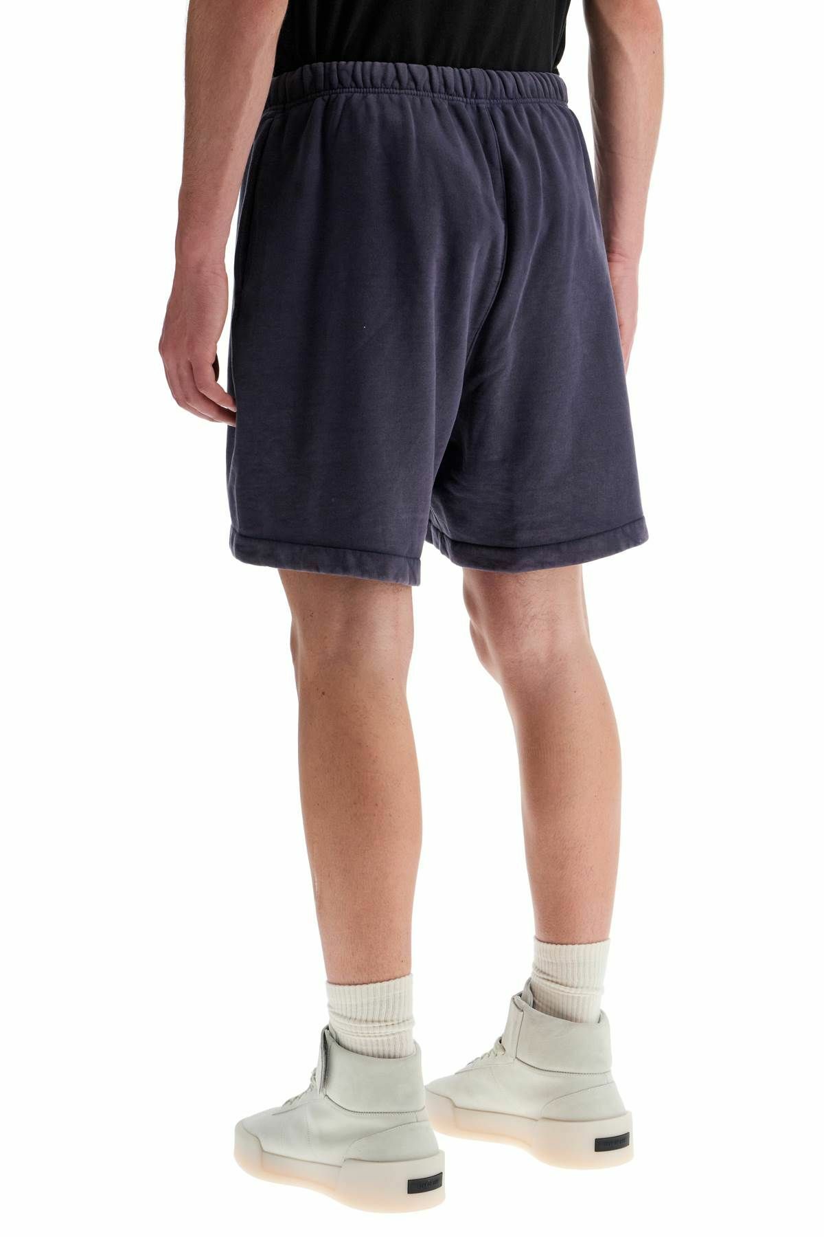 FEAR OF GOD ESSENTIALS high-waisted navy blue cotton sports shorts Blue
