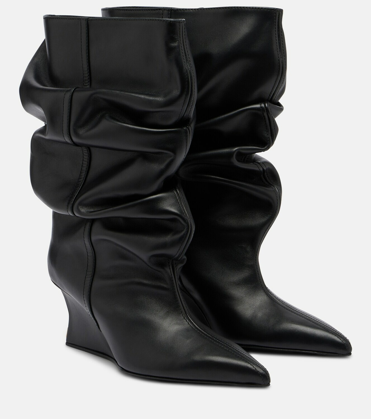 Balmain Leather wedge boots