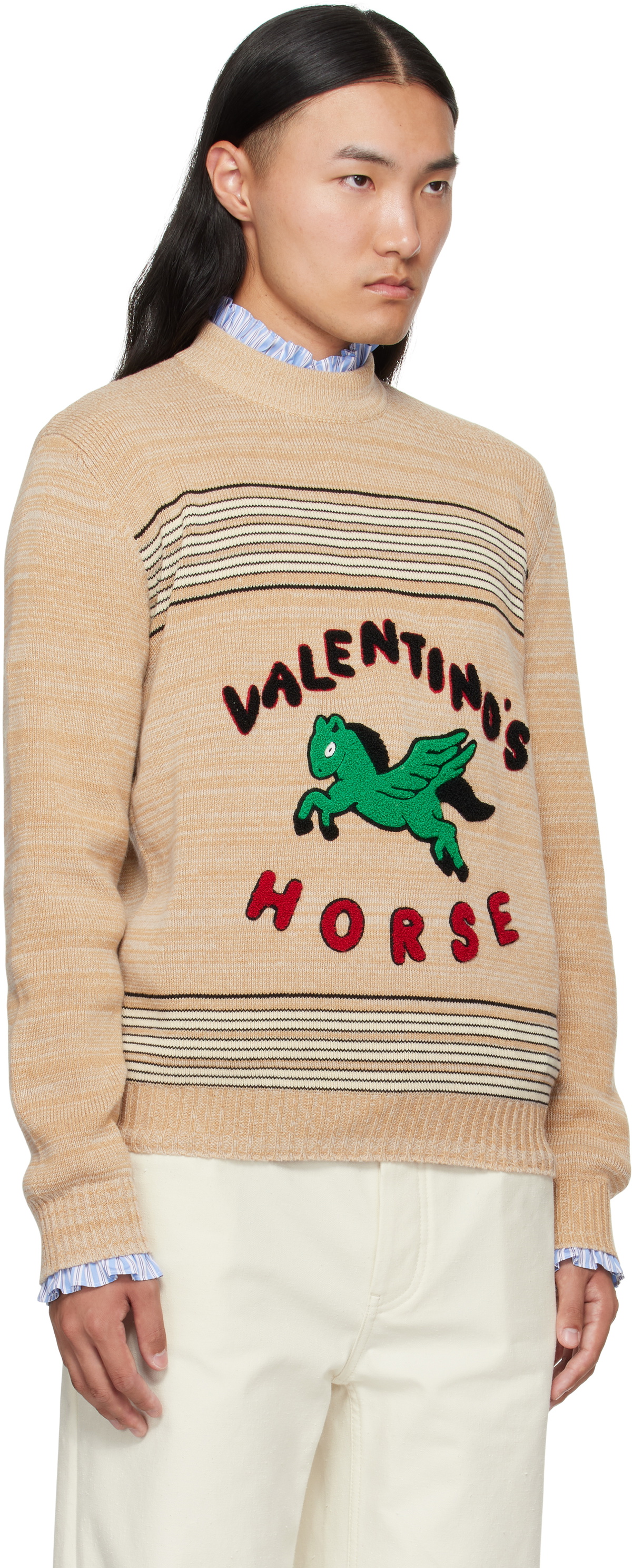 Valentino Beige 'Valentino's Horse' Sweater