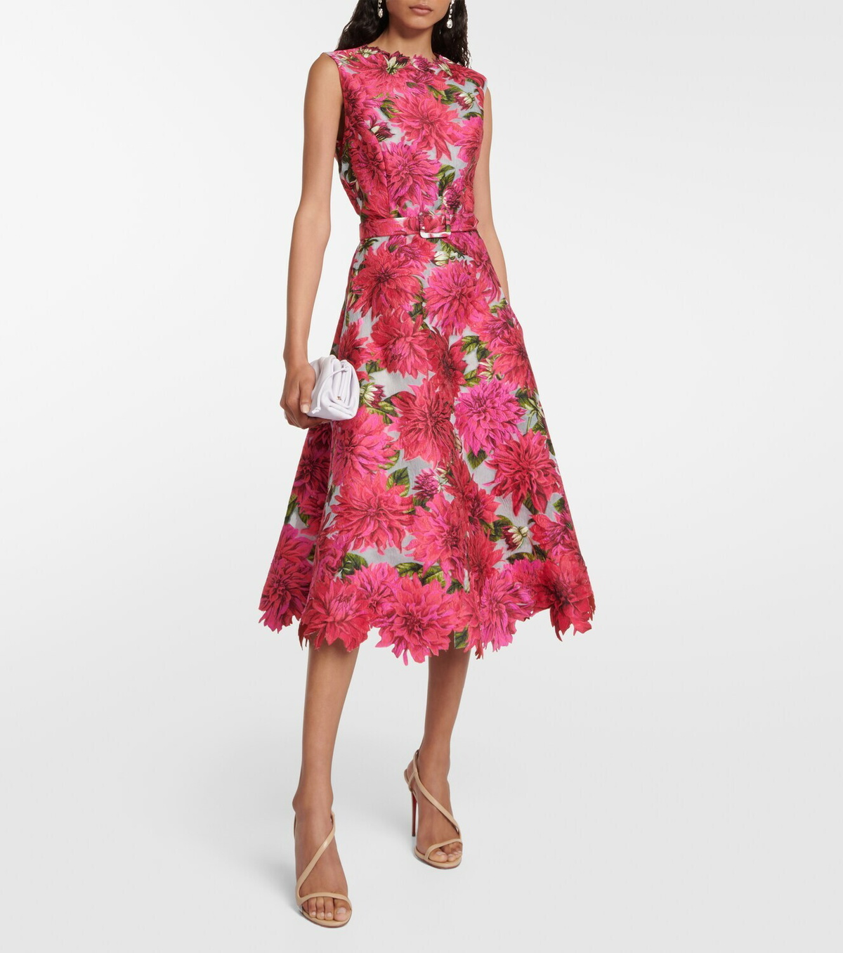 Oscar de la Renta Floral embroidered midi dress Oscar de la Renta Oscar de la Renta Floral embroidered midi dress Oscar de la Renta