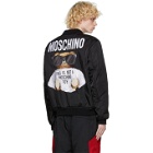 Moschino Black Micro Teddy Bear Bomber Jacket