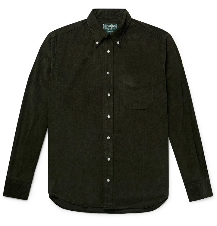 Photo: Gitman Vintage - Button-Down Collar Cotton-Corduroy Shirt - Green
