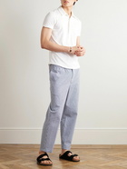 Orlebar Brown - Alex Tapered Striped Cotton-Blend Seersucker Drawstring Trousers - Blue