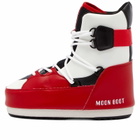 Moon Boot Women's Mid Sneaker Boots in White/Red/Black