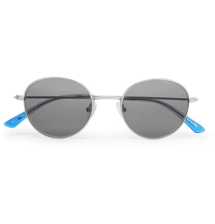 Photo: Sun Buddies - Ozzy Round-Frame Silver-Tone Sunglasses - Men - Silver