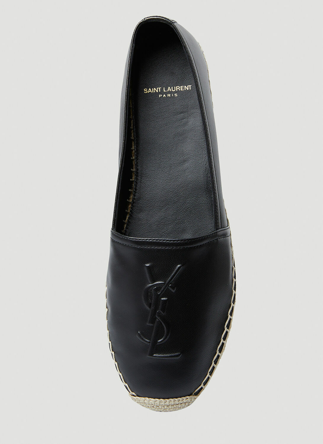 Saint Laurent YSL Embossed Flat Espadrilles