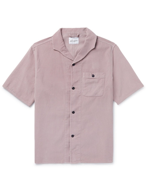 Photo: Albam - Miles Camp-Collar Printed Cotton Shirt - Pink