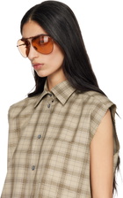 Acne Studios Brown Metal Aviator Sunglasses