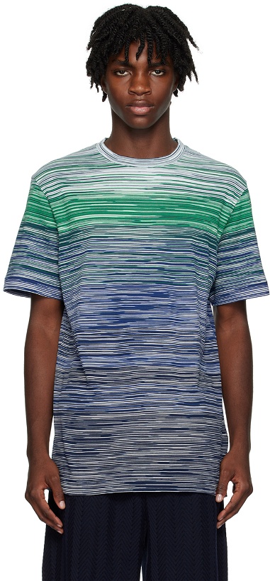 Photo: Missoni Green & Navy Striped T-Shirt