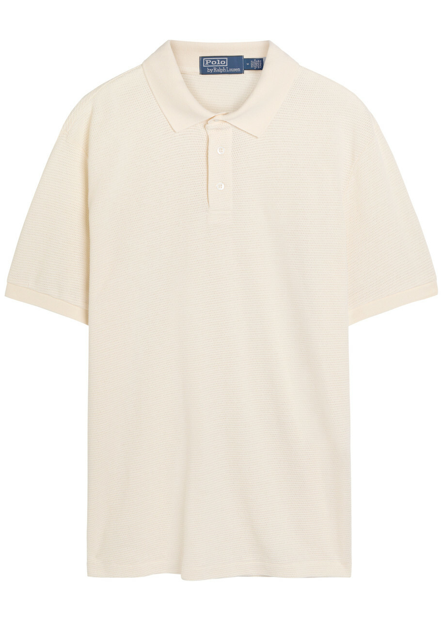 Polo Ralph Lauren Men's Cotton Cable Polo Shirt in Andover Cream