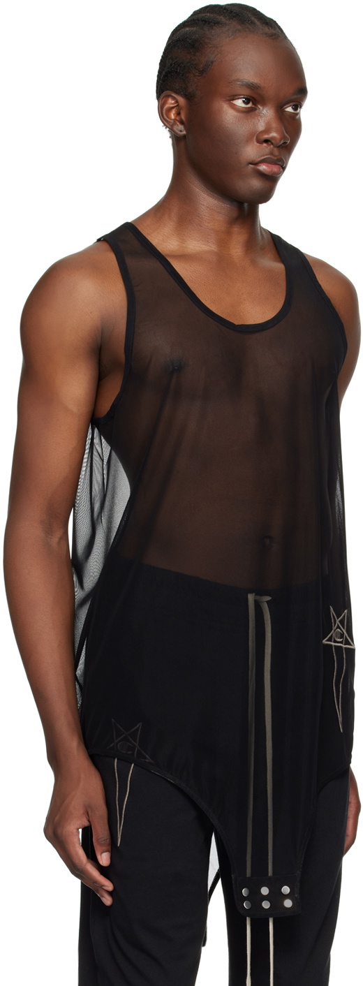 Rick Owens Black Champion Edition Basketball Tank Top Rick Owens