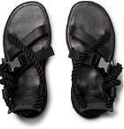 Sacai - Rope, Leather and Canvas Sandals - Black