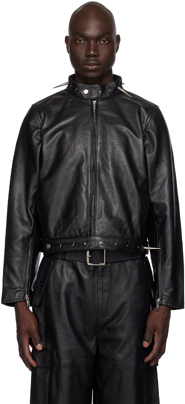 Photo: Deadwood Black Velar Spike Leather Jacket