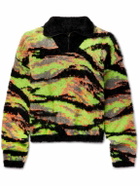 ERL - Metallic Jacquard-Knit Half-Zip Sweater - Green