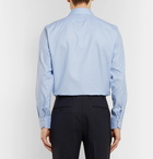 Canali - Light-Blue Cutaway-Collar Checked Cotton-Jacquard Shirt - Men - Blue