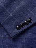 PETER MILLAR - Concorde Slim-Fit Checked Wool, Silk and Linen-Blend Blazer - Blue - UK/US 42