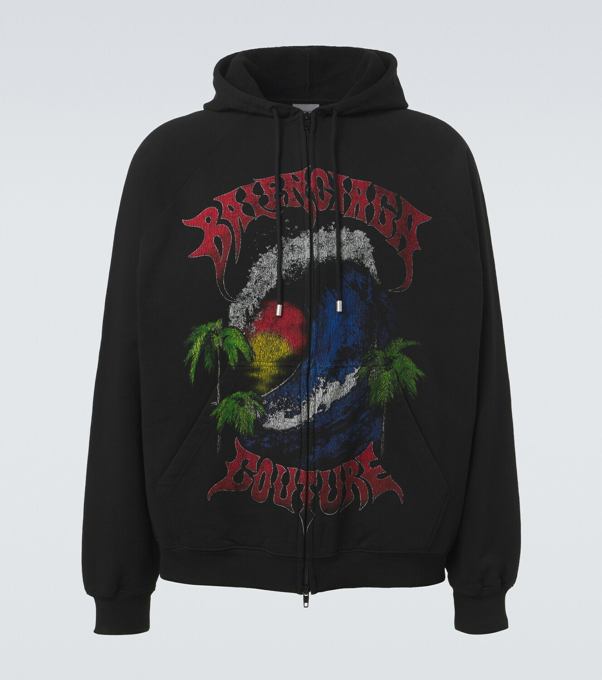 トップス BALENCIAGA RuPaul WIDE ZIP UP HOODIE Balenciaga Grey RuPaul Edition Wide Zip-Up Hoodie Balenciaga
