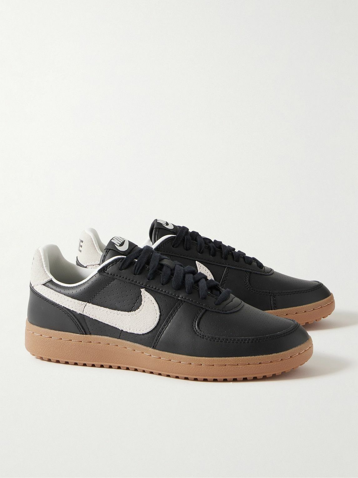 Nike - Field General 82 SP Suede-Trimmed Perforated-Leather Sneakers - Black