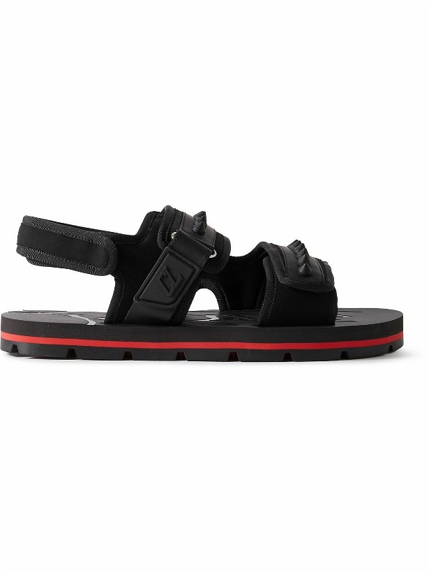 Photo: Christian Louboutin - Siwa Studded Neoprene, Rubber and Leather Sandals - Black
