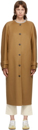 LOEWE Tan Wool & Cashmere Raglan Coat