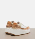Chloé Nama leather-trimmed platform sneakers
