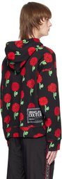 Versace Jeans Couture Black Rose Print Hoodie