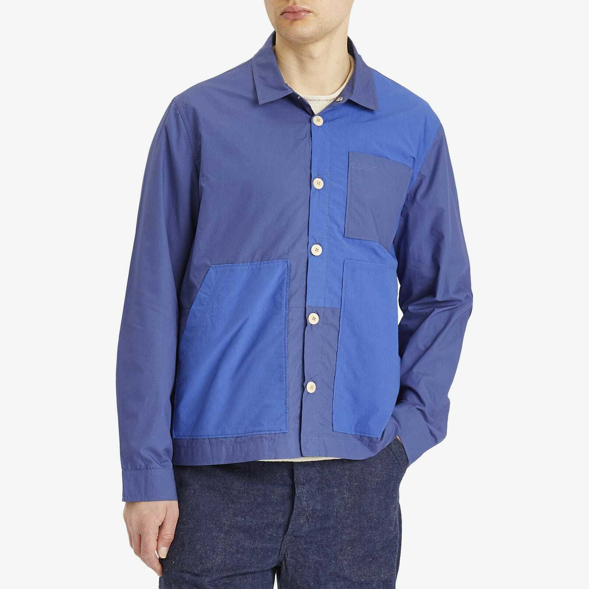 Folk Men's Assembly Work Jacket in Bright Blue Folk